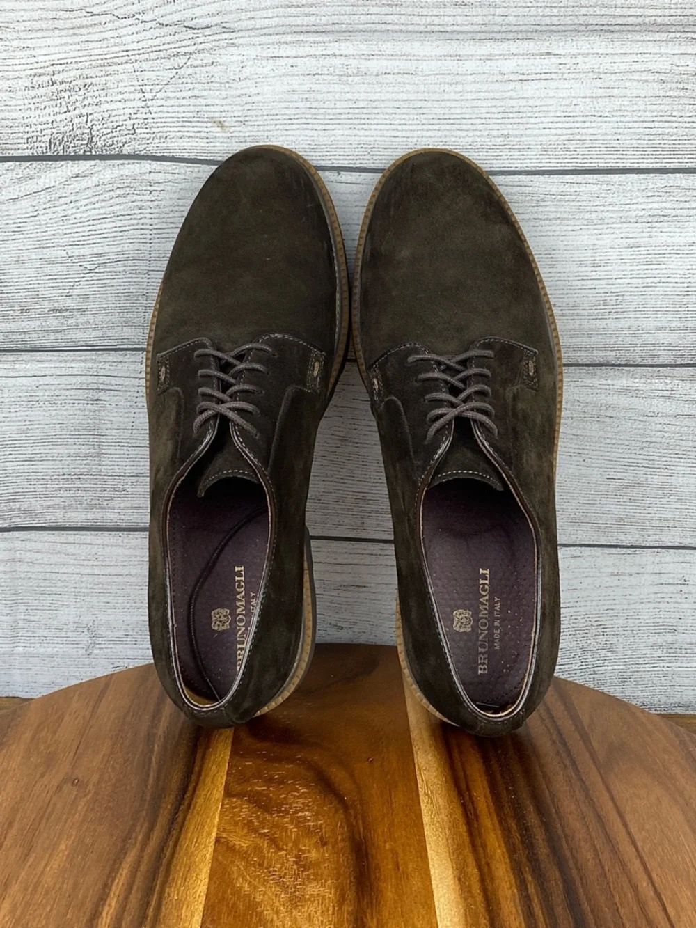 Bruno Magli Groover Dark Brown Suede Plain Toe Derby Made in Italy Men’s Size 11
